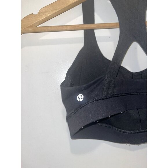 Lululemon Black Racerback Sports Bra Size 6 Lightweight Comfortable Stretch Acti - Picture 3 of 6